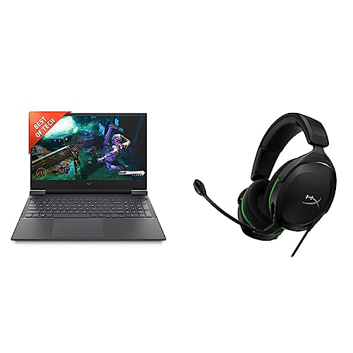 Image of HP Victus Gaming AMD Ryzen 5-5600H Processor 16.1 inch(40.9 cm) FHD Gaming Laptop & CloudX Stinger 2 Core (Black)