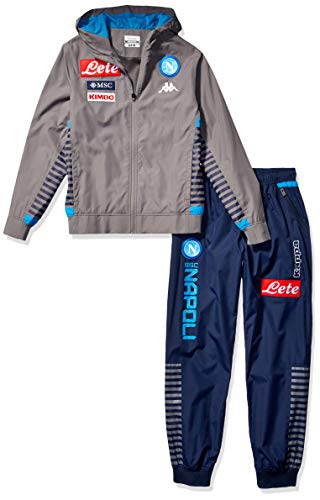 Ssc Napoli Italian Serie A Men's Representation Microfibre Tracksuit with Hood, Grey - Blue, S (304MH30)
