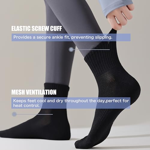 Women Ankle Socks Soft Cotton Mini Crew Socks Athletic Cushion Running Sock 5-8/8-11,4 Pairs4