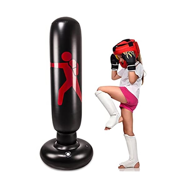 Kids-Inflatable-Punching-Bag-Heavy-Freestanding-Kickboxing-Punching-Bags-for-Kids-Women-Portable-Indoor-Home-Child-and-Adult-Weighted-Boxing-Punching-Bag-for-Practicing-Karate-Taekwondo-MMA Kids Inflatable Punching Bag, Heavy Freestanding Kickboxing Punching Bags for Kids & Women, Portable Indoor Home Child and Adult Weighted Boxing Punching Bag for Practicing Karate, Taekwondo, MMA.