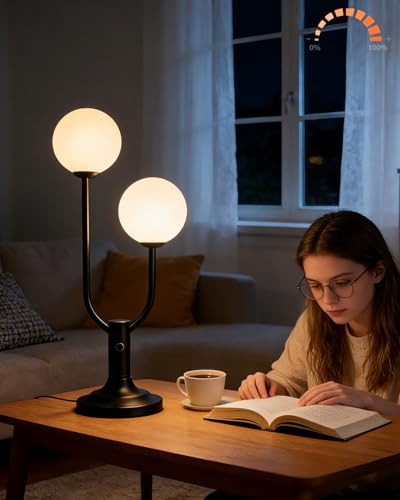 Lámpara de mesa negra moderna para dormitorio