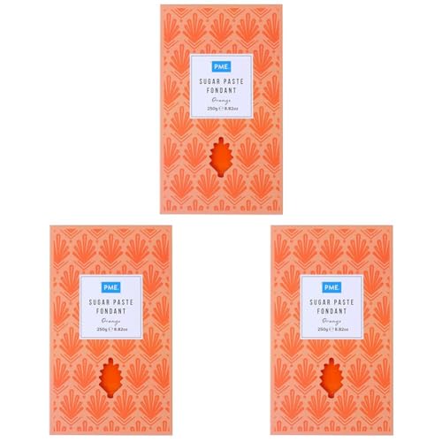 PME Fondant Pasta de Azúcar - Naranja 250g (Paquete de 3)