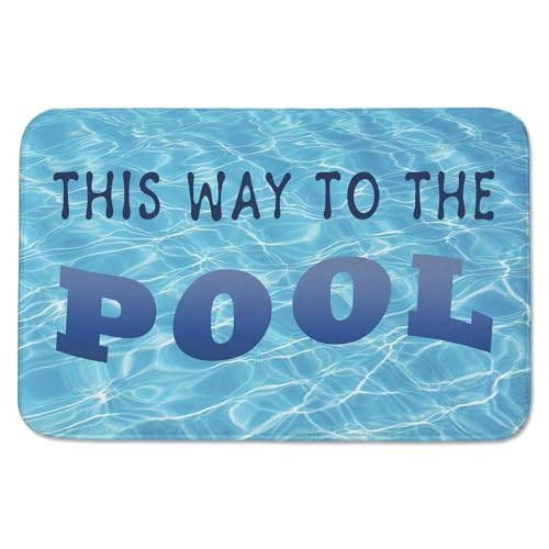 Ulord This Way to The Pool Blue Bathroom Rugs 24