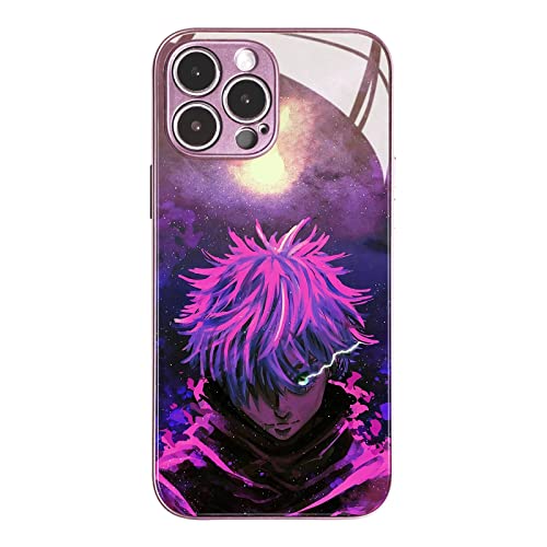 Coque iPhone 13 Pro Max antichoc Satoru Gojo protection verre rose