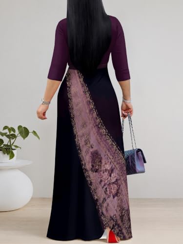 Image of Women's 3 /4 Sleeve Maxi Dress with Pockets