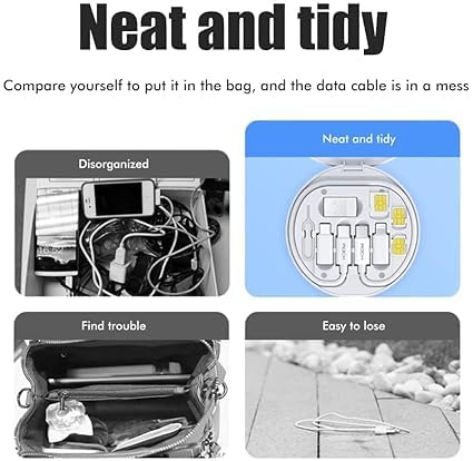Image of Original 60W Fast Charging Multi-Function Data Cable Set Box Type C to Type C /USB-A /Micro-USB /Charging Line,Data Cable Storage Box,Mobile Phone Holder Kit Suitable for iPad Laptop Tablet etc.(APR25)