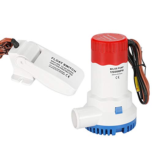 Airtak Bilge Pump For Boat Dc12V 1500Gph Small Bilge Pump 12 Volt Electric Water Pump Low Noise With The Switch #TOP6