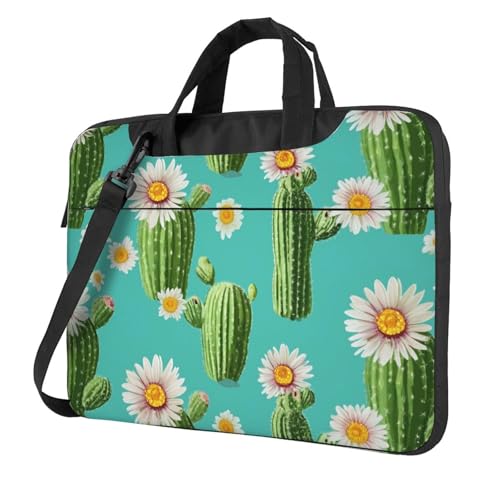 Bolso para laptop con diseño de cactus y flores de 15.6 pulgadas miniatura 1