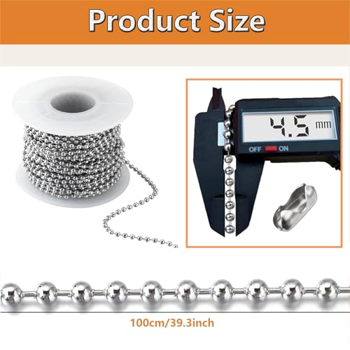 Cadena de bolas de 4,5 mm para arreglar poleas de persianas sin romper eslabones 3
