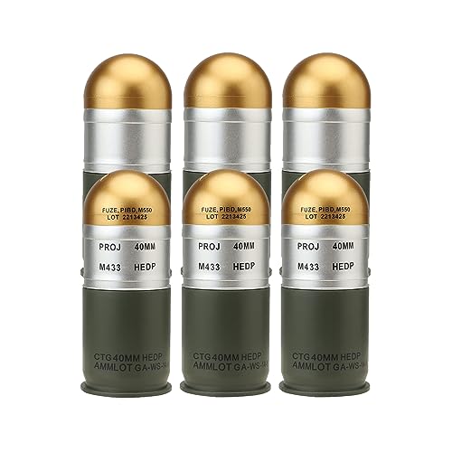 Coques factices 40 mm Lancer Tactical M433 HEDP lot de 6 pour reconstitution airsoft