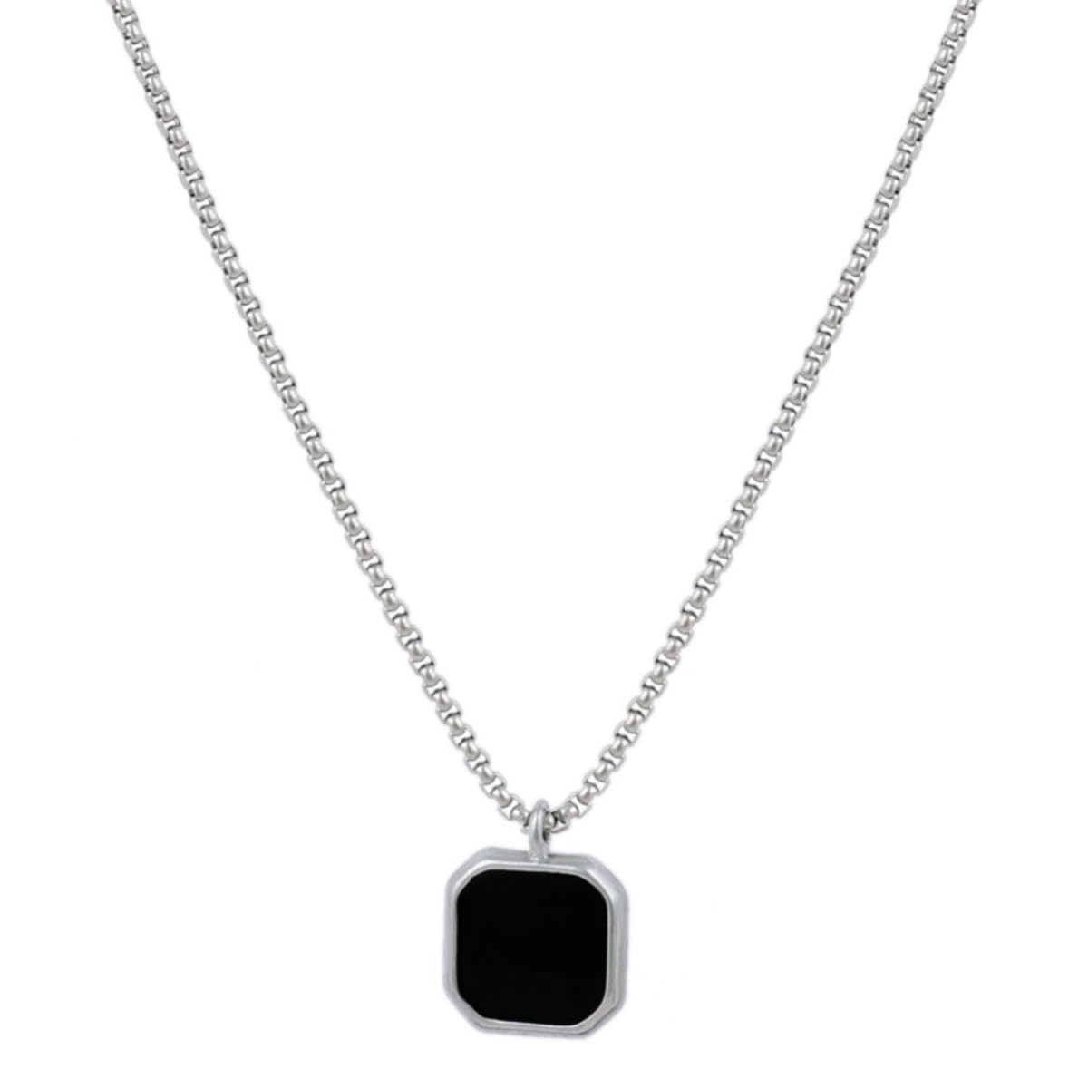 Vicon International Mens Jewellery Black Silver Chain For Men Boys Geometric Stainless Steel Black Silver Locket Pendant Necklace Chain For Men Boys Anniversary Gift For Husband Gift Chains (B0D5WFHF76) Amazon Price History, Amazon Price Tracker