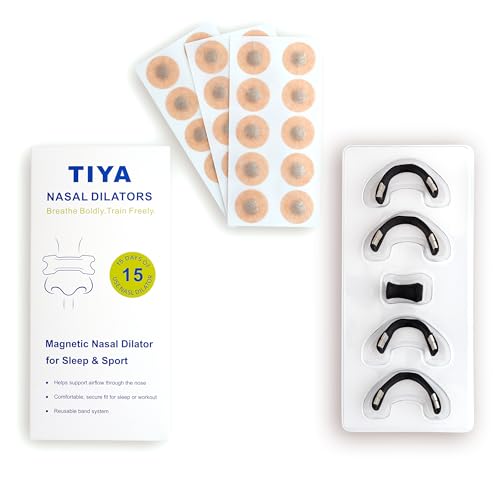TIYA Magnetic Nasal Dilators – 15-Day Starter Kit | Improves Nasal Breathing, Reduces Snoring, Enhances Sleep & Performance | Slim Fit, Comfortable, Travel-Friendly Nose Openers