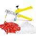Produktbild Fliesenverlegehilfe Set 2mm, 201-teiliges Nivelliersystem, Verlegehilfe Fliesenkeile, Fliesen Werkzeug, 100 Zuglaschen 2mm +100 Fliesenkeile +1 Zange aus Metall