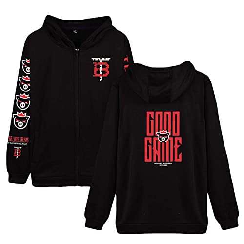 Flyself Femmes et Hommes Technoblade Good Game Sweats à Capuche Merch Dream Team SMP Zippé Pull Sport Cardigan Manches Longues Casual Hoodie Sweatshirt Pullover Tops Cover