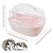 MUYG Hamster Carrier Cage with Water Bottle,Portable Hamsters Travel Cage Plastic Guinea Pig Carrying Cases Small Animal Carry Cage for Dwarf Hamsters Chinchillas Hedgehog Mouse(Pink)