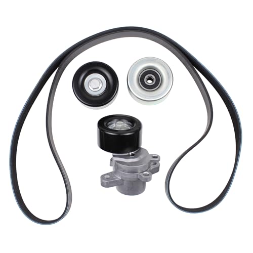 Image of ApplianPar Belt Tensioner and Serpentine Belt Upper Lower Idler Pully for Nissan Altima 3.5 2007-2013, Maxima 2009-2014, Murano 2009-2014