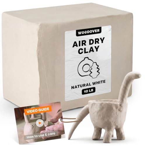WOODOVER Premium Air Dry Clay White 10 lb Natural Modeling Clay for Sculpting Pottery & DIY Crafts Self-Hardening for Artists Beginners and Professionals
