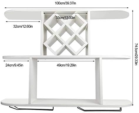 Cocoarm Wall-Mounted Wine Rack, Multifunctional Wooden Wine Organizer Display Stand Modern Bottle Glass Holder Storage Shelf Bar Accessories Shelving for Home Kitchen Dining Room Bar Office