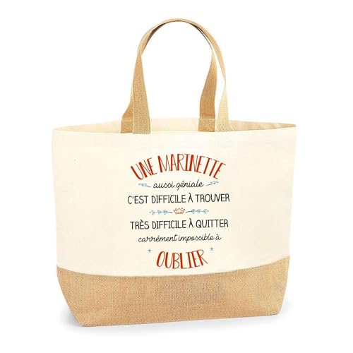 Coton et toile de jute idée cadeau femme avec le sac Marinette