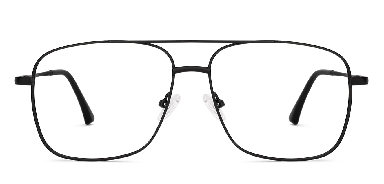 Zero Power BLU Screen Glasses | Blue‑Cut, Anti‑Glare, Lightweight & Blocks Harmful Rays | UV Protection Specs | Black Teardrop Full Rim Shape | Men & Women | Large | LB E18344-image-30