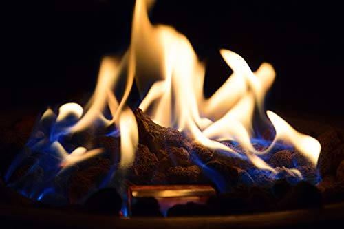 dobar® 35442e Lava-Ofen Calido - Gaskamin Outdoor aus Magnesia - Gasfeuerstelle mit Lavasteinen - Gartenkamin inkl. Deckel & Schutzhülle - Gasofen für Garten/Terrasse/Balkon - 48 x 48 x 66 cm