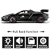 LOVEPOSELY 1:24 Scale Car Model Compatible for Collectible McLaren Senna Super Sports Car Toys, Zinc Alloy Pull Back Toy Vehicle with Sound and Light for Adult Boys Girls 3 4 5 6 7 8 (Black)