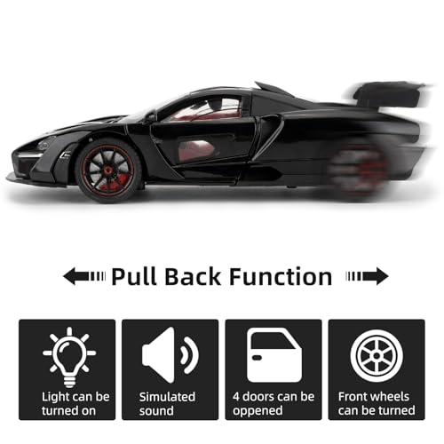 Modelo de Auto McLaren Senna 1:24 Pull Back con Luz y Sonido miniatura 3