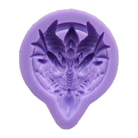 KERDEJAR Animals Dragon Mold,Dragon Head Fondant Silicone Mold Animals Dragon Baking DIY Mouss Mould Fondant Chocolate Pudding Jelly Cake Resin Mold Purple Cover
