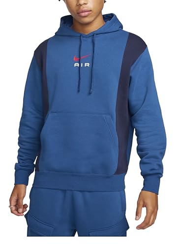 Nike Air Men's Pullover Fleece Hoodie (US, Alpha, X-Large, Regular, Regular, Standard, Royal Blue/Navy)