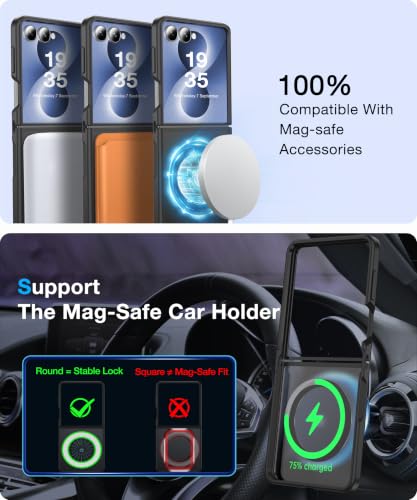 Image of NO.1 Magnetic for Samsung Galaxy Z Flip 8 Case with MagSafe | [Military Grade Drop Tested][Translucent Matte][Anti-Fingerprint] Soft Silicone Bumper for Samsung Flip 8 Case Slim,Black