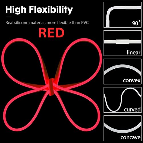 Image of HEADLY 16.4 Feet LED Neon Strip Lights, with 12V Adapter, Waterproof IP65, Silicone Flexible Rope Light for Home Wall Decor | Neon Lights | 5 Meter |