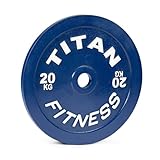 Titan Fitness 20 KG Olympic Calibrated Steel Powerlifting Plate, Machine Precision Steel Discs, Sold Individually