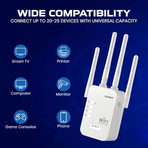 Image of GameSir WiFi Repeater 300Mbps Wireless Range Extender | 4 High-Gain Antennas | WiFi Signal Booster for Home, Office, | Supports WPS, AP & Repeater Mode (5)