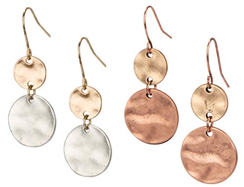 SPUNKYsoul Boho Disc Light Weight Earrings 2 Pack for Women