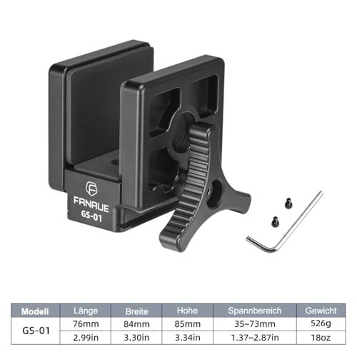 FANAUE Arca Swiss Gewehrsattel Jagdstativklemme mit Schnellwechselplatte, Schießstativ, Kugelkopf mit erhöhter Genauigkeit und Jagd- und Schießadapter