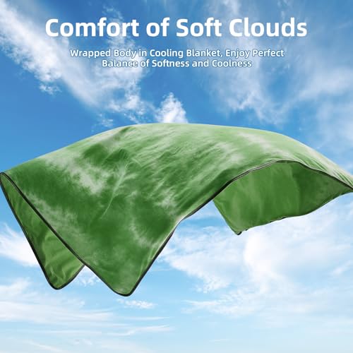 Image of inhand Cooling Blanket King Size (90 inchx108 inch), Cooling Blankets for Hot Sleepers, Absorbs Heat to Keep Adults Cool for Summer Nights Sweats, Thin Cold Lightweight Blanket for Couch Bed, Grass Green