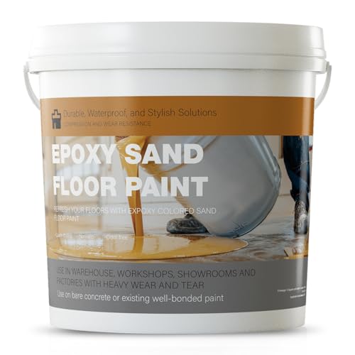 Epoxy Colored Sand Floor Paint, Gray Garage Floor Epoxy Kit, Epoxy Floor Paint High Gloss Marble Effect Coating for Indoor and Outdoor, Wear-resistant and non-slip Self-leveling Coating - 52 Gallon