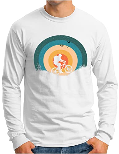 T-shirt manches longues vélo homme blanc haut cycliste VTT de taille L OM3