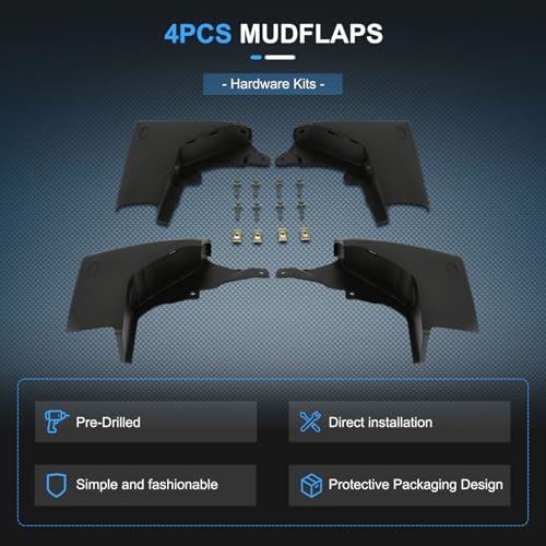 Image of ECCPP 4Pcs Front & Rear Splash Guard Mud Flap Set for Land Rover Discovery 3.0L 2014-2016, LR4 3.0L 2014-2016, LR4 5.0L 2010-2013 Mud Flaps