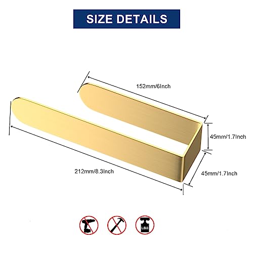 Image of HUFEEOH Adhesive Hand Towel Holder, Kitchen Towel Hanger Towel Bars Wall Mounted, Stainless Steel Bath Towel Holder for Bathroom Hotel Kitchen (8 inch, Gold)