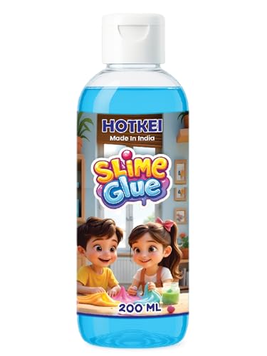 Image of HOTKEI 200 ml Blue Glue DIY Magic Jelly Putty Toy for Making Slime Maker kit Set Liquid Gel Games Birthday Gift Toys for Boys Girls Kids for Making Slime at Home 3 to 10 Years
