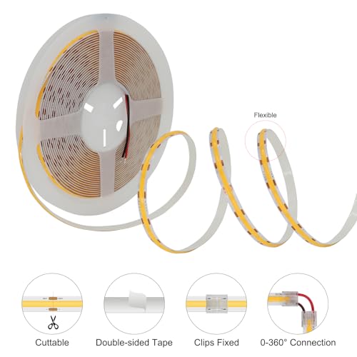 Tira de LED COB 24V 10m 3120 LEDs luz fría 6000K miniatura 6