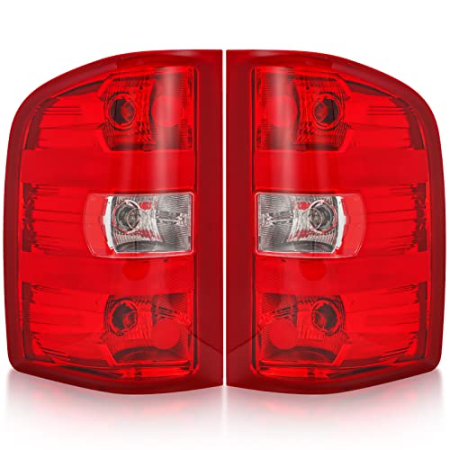 Image of Tail Light Assembly Compatible with 2007-2013 Chevy Silverado 1500 2500HD 3500HD Pickup Truck Taillights Factory Style Rear Brake Lamps OE Replacement, Passenger and Driver Side