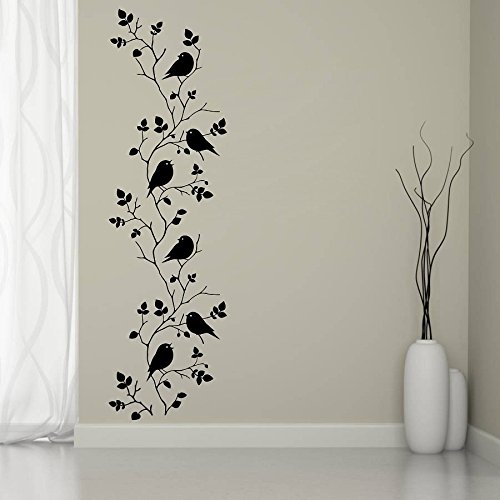 Eja Art Bird Vine Covering Area 120 x 35 cms Multi Colour Sticker