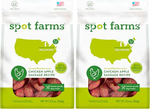 spot farms Chicken Apple Sausage Healthy All Natural Dog Treats