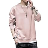 [foveitaa] Tシャツ メンズ パーカー 長袖 ゆったり シルエット プルオーバー トレーナー トップス カジュアル おしゃれ 大きい サイズ 春秋服 pink L