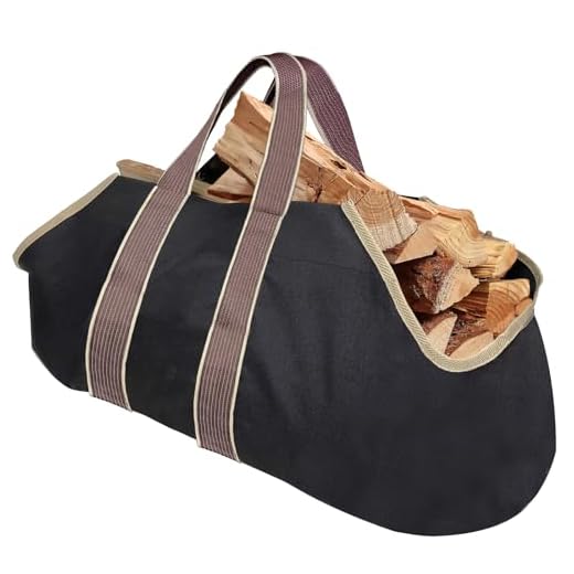Amagabeli Large Canvas Log Tote Bag Carrier Indoor Fireplace Firewood Totes Log Holders Woodpile Rack Fire Wood Carriers Carrying for Outdoor Tubular Birchwood Stand by Hearth Stove Tools Set Basket
