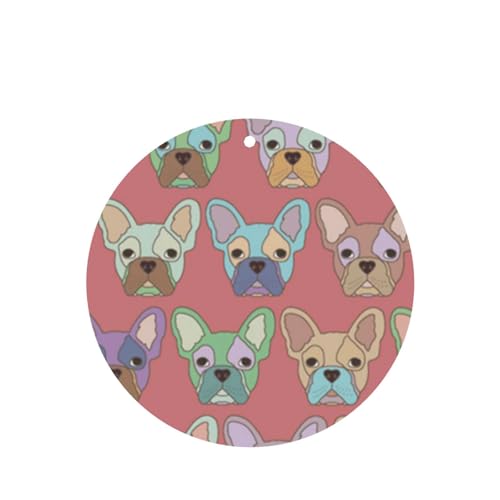 吊り下げ式車用芳香剤カード 2枚パック - 長持ちする吊り下げ式アロマセラピーカード (ラベンダーの香り) 車、自宅の寝室、ワードローブ、靴箱などに最適。ユニセックス (青い犬、フレンチブルドッグの頭、アンカー、かわいいヒップスター動物)