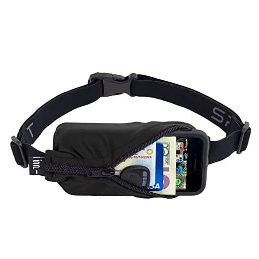SPIbelt Running Belt Original Pocket, No-Bounce Waist Bag for Runners, Athletes Men and Women, fits Smartphones iPhone 6 7 8 X, Workout Fanny Pack, Expandable Sport Pouch, Adjustable Black Zipper