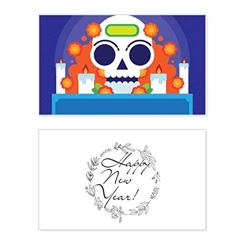 Tarjeta de Año Nuevo Día de los Muertos con diseño de esqueleto 1